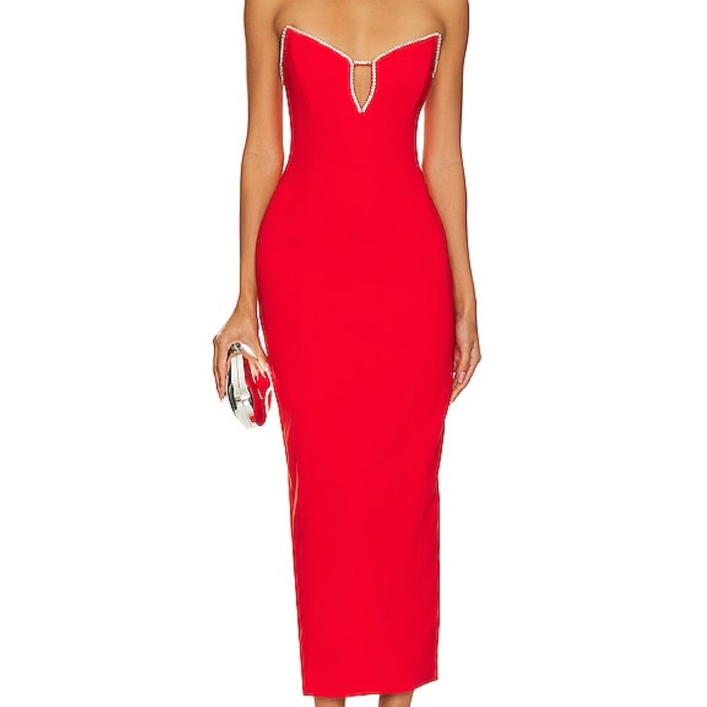 Red midi dress